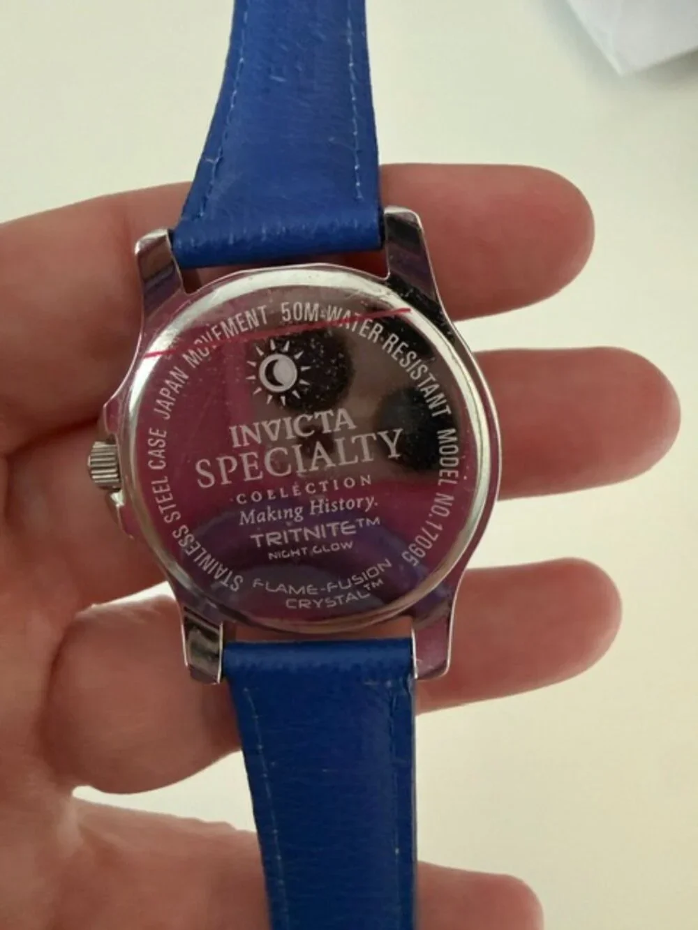 Invicta Specialty Collection Making History Tritnite Night Glow, leather band